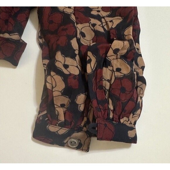 Polo Ralph Lauren Georgette Tie-Neck One-Shoulder Blouse 4 Chiffon Chic Floral - Picture 9 of 13